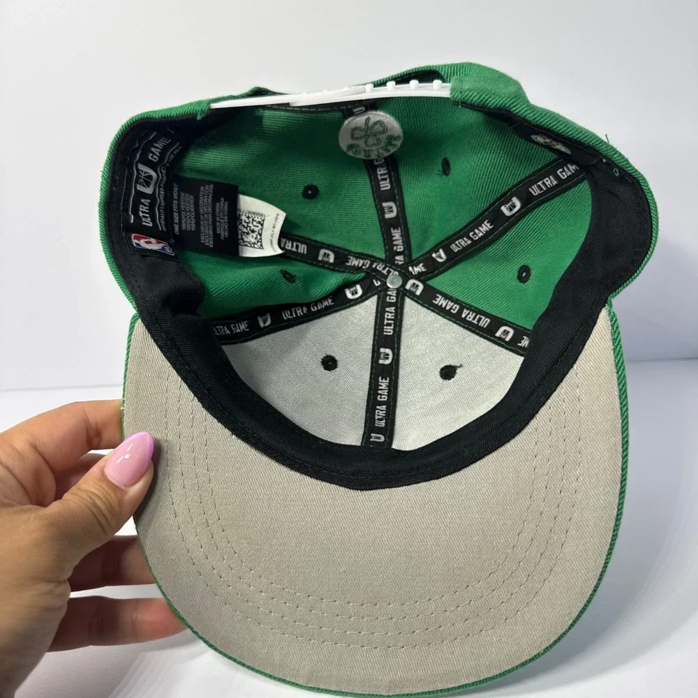Ultra Game Boston Celtics‎ NBA Snapback Hat Green Embroidered Flat Brim Cap OSFM